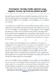 Sociale medier påvirker unge | Kommentar