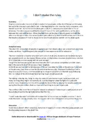 I don’t make the rules | Analytical essay