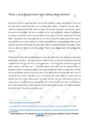 Disagreement when talking about abortion | Essay