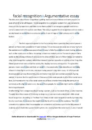 Facial recognition | Argumentative essay