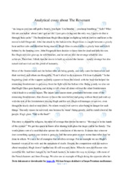 The Revenant | Analytical essay