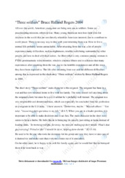 Three soldiers | Analytical essay | 10 i karakter