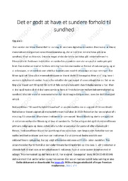 Sundere forhold til sundhed | Opgave