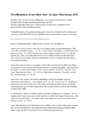 Novelleanalyse af novellen ‘Stor’ af Anja Otterstrøm, 2012