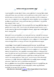 Hvilken rolle har journalistik i dag | Debattrende artikel