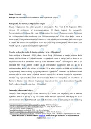 For Danmarks rolle i forbindelse med Afghanistan krigen | DHO