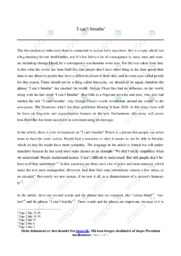 I can’t breathe | Engelsk Stil