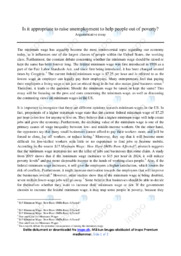 Is it appropriate to raise unemployment to help people… | Essay