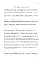 Teknologi utopi eller dystopi | Essay