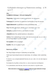 Gyldighedsvirkningen og Panterettens omfang | Noter