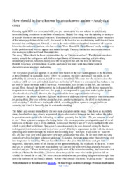How should he have known | Analytical essay