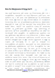 Brev fra Montezuma til Kong Karl 5 | Noter Historie