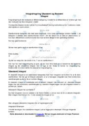 Integralregning Ubestemt & Bestemt integral | Noter Matematik
