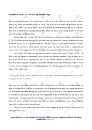 A Last Set | Analytical essay – Daniel Pope | Opgave