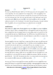 Neutral Buoyancy | Analyse af Short story | J R McConvey