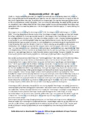 18. april | Analyserende artikel