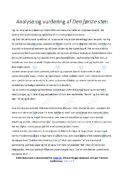 Den første sten | Analyse og vurdering | Carsten Jensen