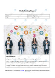 Influencer, Influencer marketing og identitet | Opgave