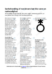 Særbehandling af non-binære bør ikke være en nødvendighed