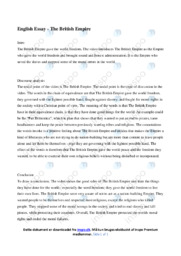 The British Empire | Essay