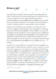 Hvem er jeg | Dansk Essay