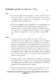 Ti minutter i vor tid | Noter Analyse | Leif Davidsen