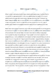 Biden’s inaugural address | Analytical essay