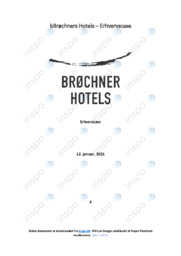 Brøchners Hotels | Analyse | Erhvervscase fra 2019