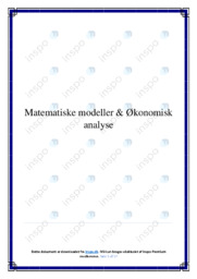 Matematiske modeller og Økonomisk analyse | SO