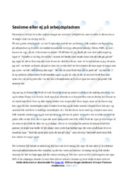 Sexisme eller ej på arbejdspladsen | Dansk Essay