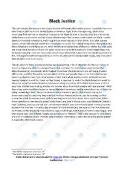 Black Justice | Essay | Opgave i engelsk
