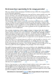 Brexit means fewer opportunities | Essay | Opgave