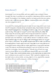 Broken Borders | Immigration in the US | Speech | Opgave