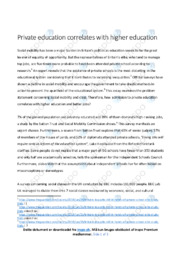 Do private education equal higher education | Essay | Opgave