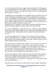 E sport in general | Stil | Opgave i engelsk