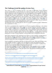 Facial Recognition Systems Face | Analyse | Opgave i engelsk