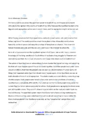 The apartheid system in South Africa | Speech | Opgave