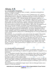 Abena AS | Afsætning Case