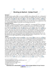 Shooting an elephant | Analyse | George Orwell | Opgave