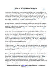 The Civil Rights Movement | Essay | Opgave