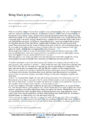 Being black is not a crime | Essay | Opgave