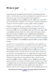 Hvem er jeg | Noter Dansk Essay