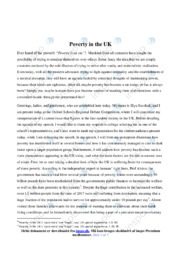 Poverty in the UK | Essay | Opgave i engelsk