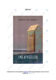 Saksen | Analyse | Annemette Kurs Andersen | Opgave i dansk