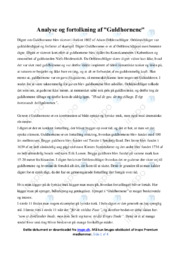 Guldhornene | Noter Analyse | Adam Oehlenschläger