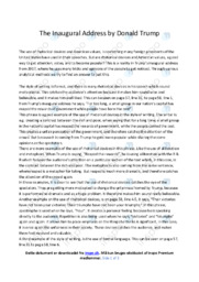 The Inaugural Address | Essay | Donald Trump | Engelskopgave