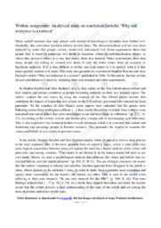 Why not everyone is a torturer | Analytical Essay | Opgave