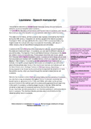 Louisiana | Speech | Opgave i engelsk