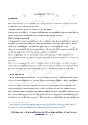 You can what you will | Manuscript speech | Opgave i engelsk