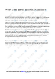 When video games become an addiction | Essay | Opgave